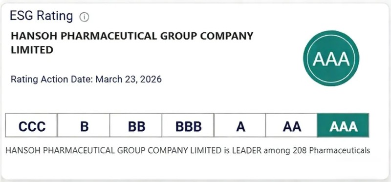  国际权威机构最新发布；翰森制药MSCI ESG评级成功跃升AAA级，行业影响力进一步扩大。 企业服务