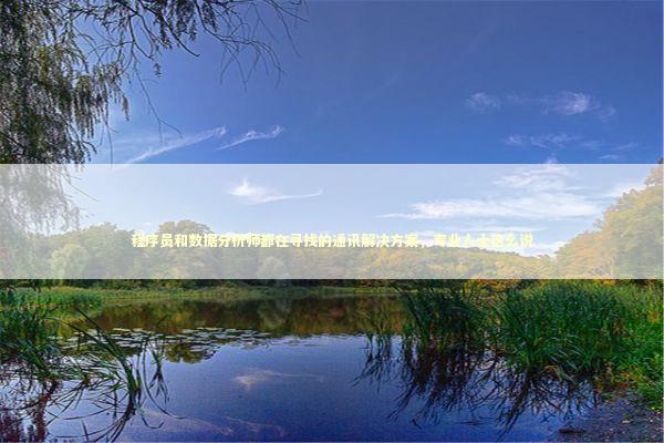 程序员和数据分析师都在寻找的通讯解决方案，专业人士这么说